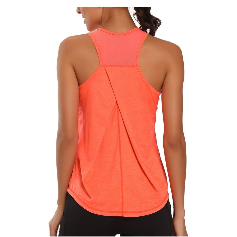 Lot of 3 Size Large EUC Like New active racerback tanks Royal Orange Green - Picture 12 of 16